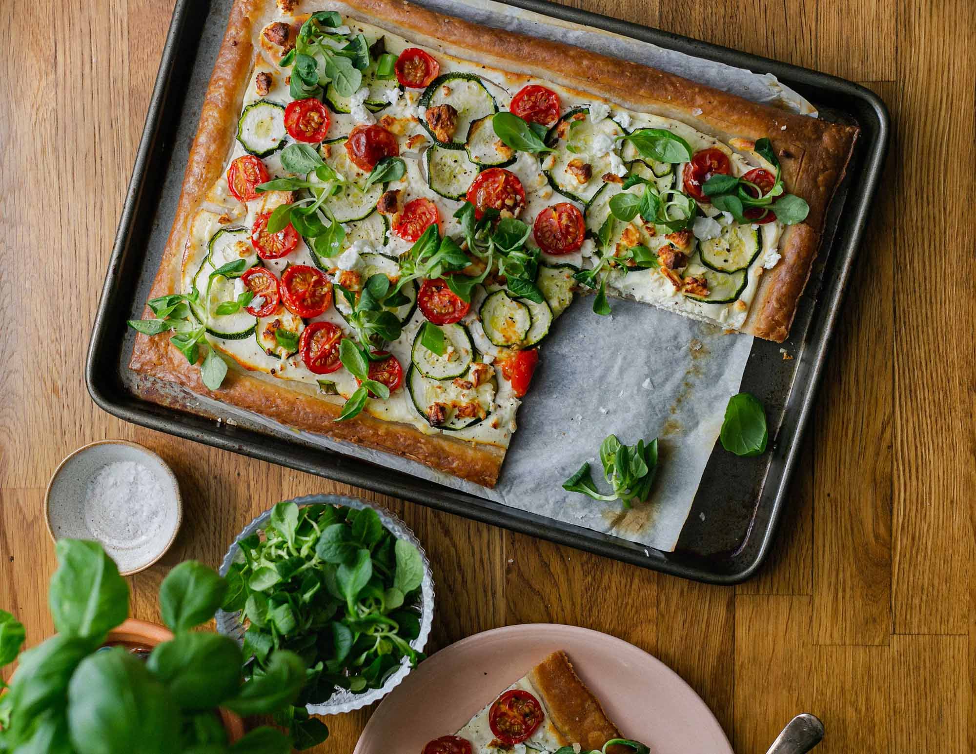 Tomato, Courgette and Ricotta Tart