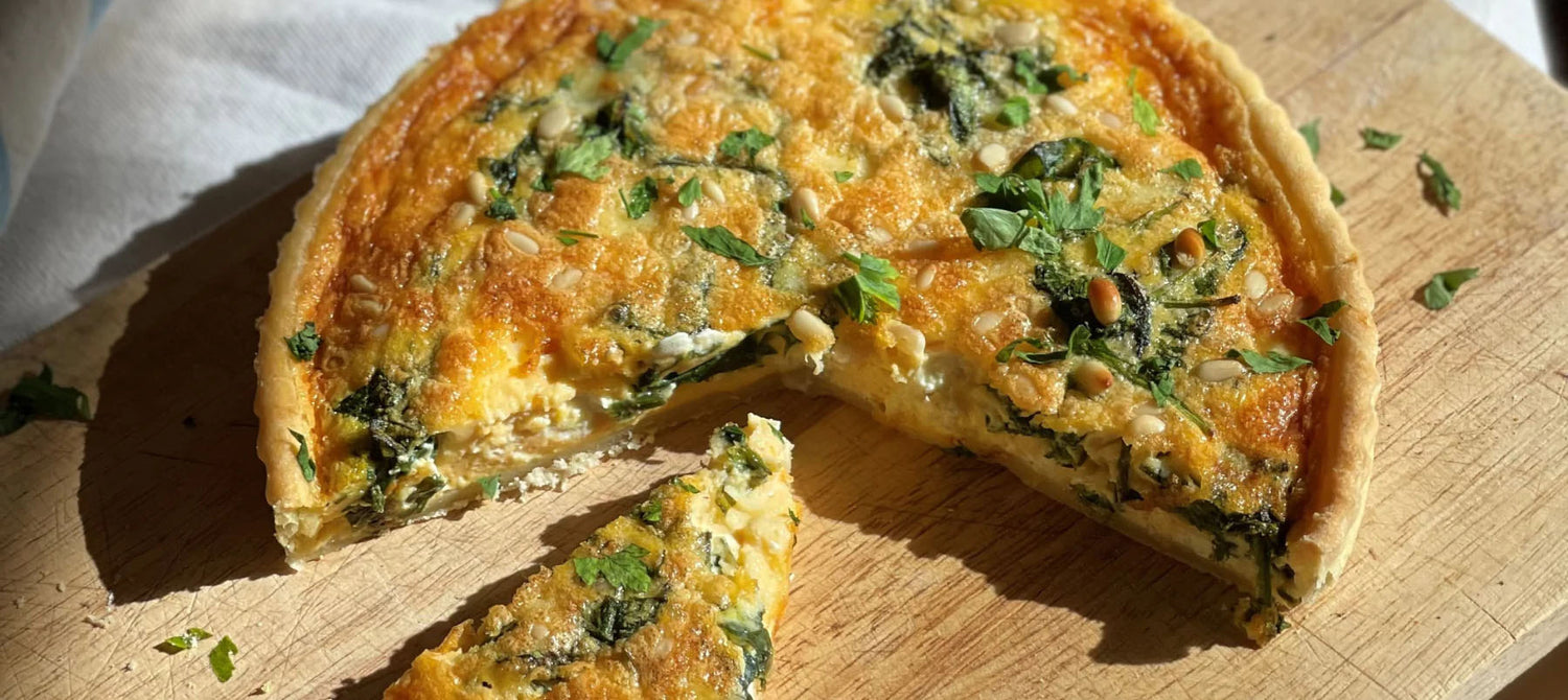 Spinach and feta quiche