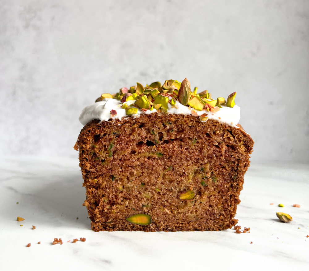 A slice of Rhiannon Lambert's courgette loaf