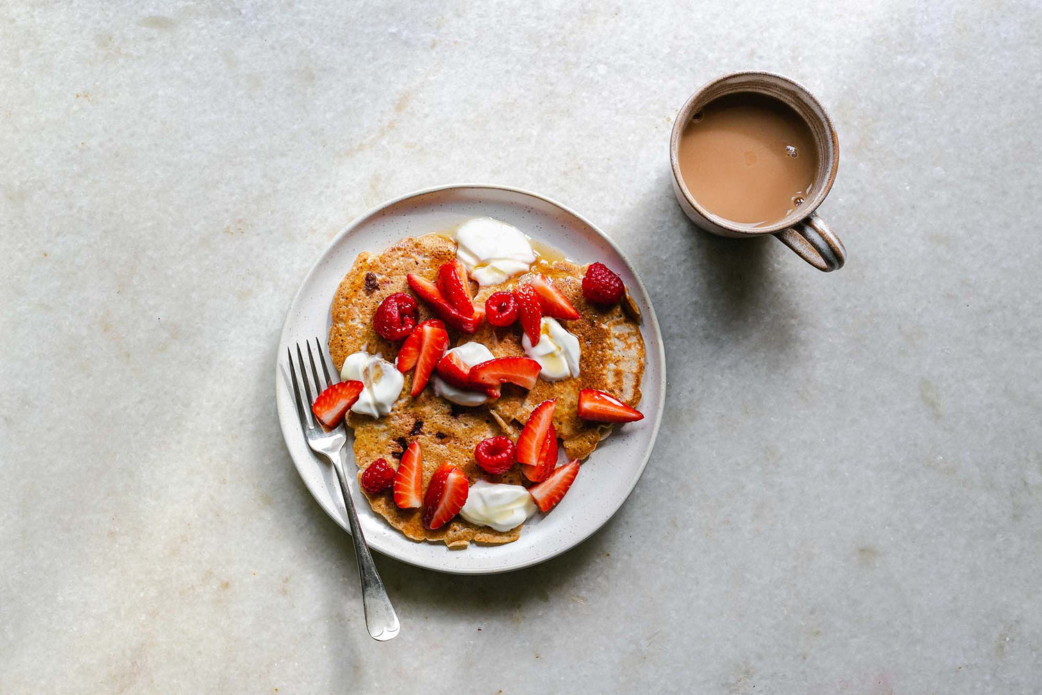 Lacy Strawberry and Raspberry Pancakes