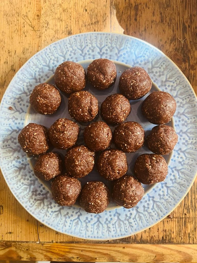 Chocolate Pecan Brownie Balls by Lizzie King