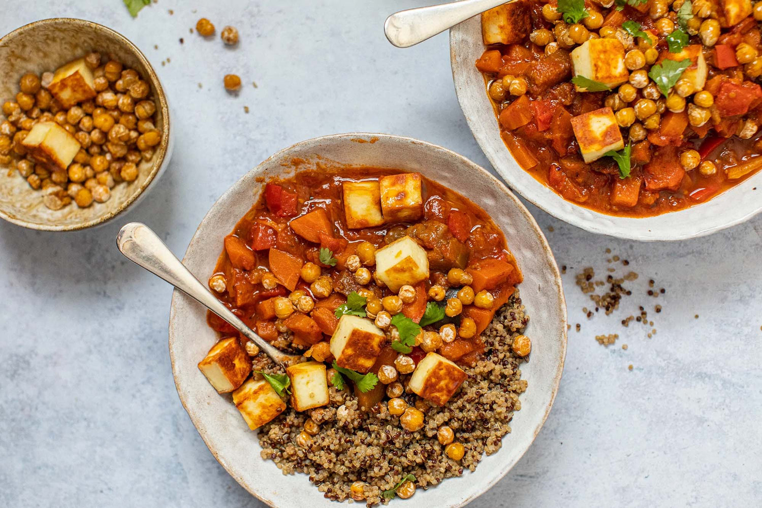 Veg-Packed Curry with Crispy Chickpeas and Paneer