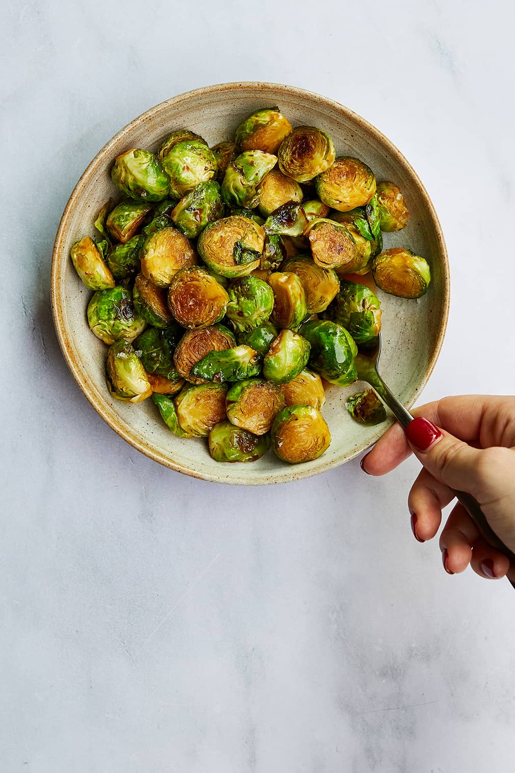 miso glazed sprouts
