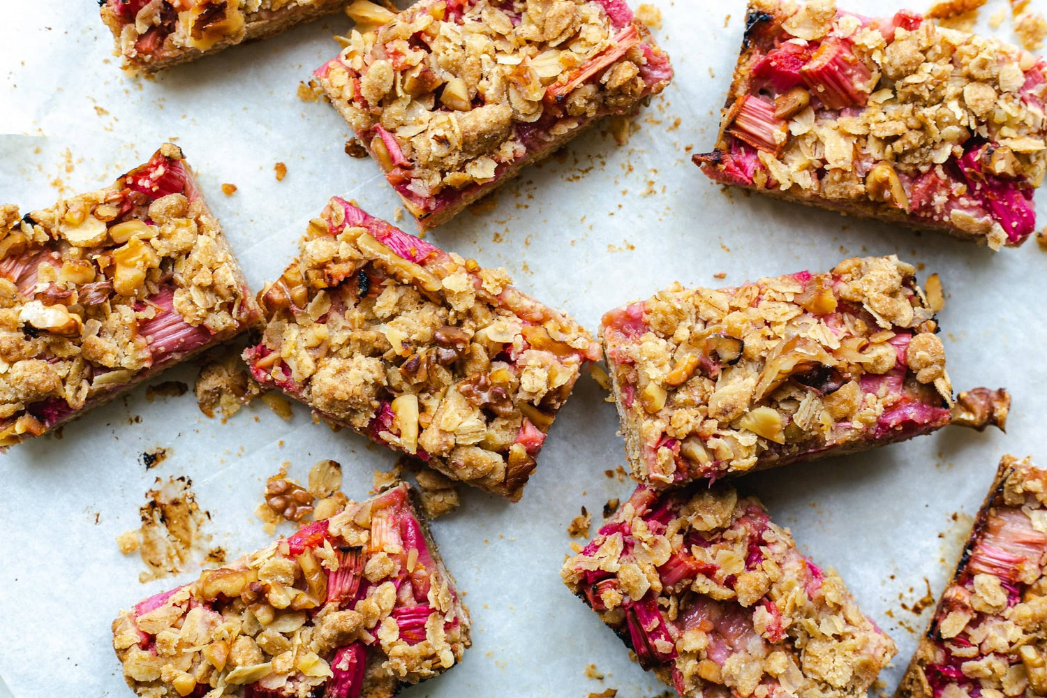A batch of orange and rhubarb snack bars