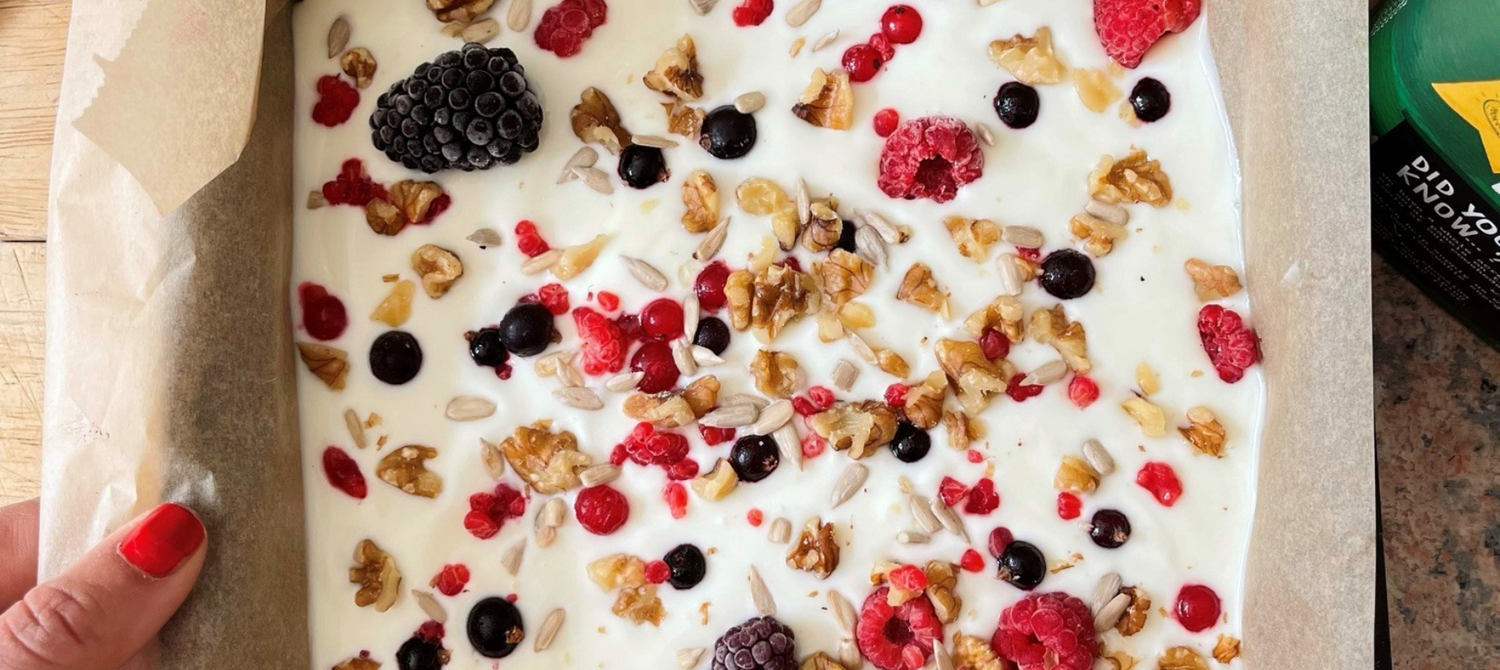 Fruit & Nut Frozen Yoghurt Bark - Lizzie King