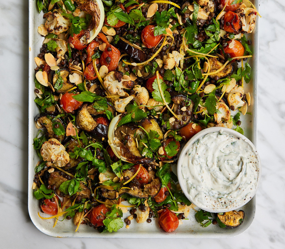 Cauliflower Traybake With Garlic Yoghurt by Ella Mills