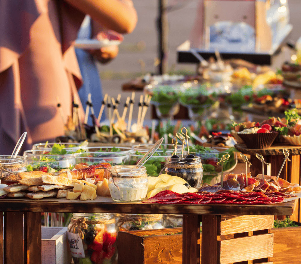 A lunchtime buffet spread