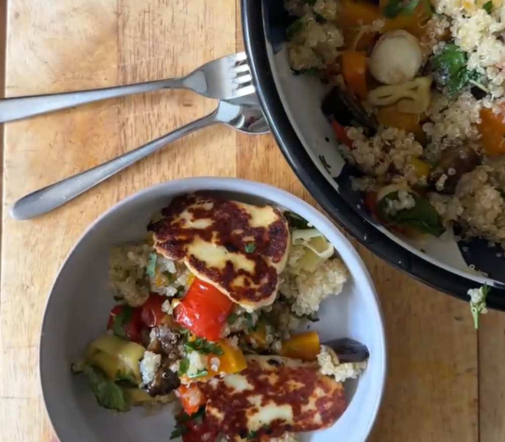 Quinoa and Halloumi Vegetable Bowl by Lizzie King
