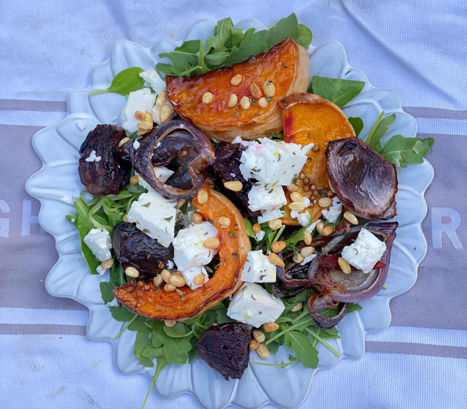 Warm Squash Feta Salad