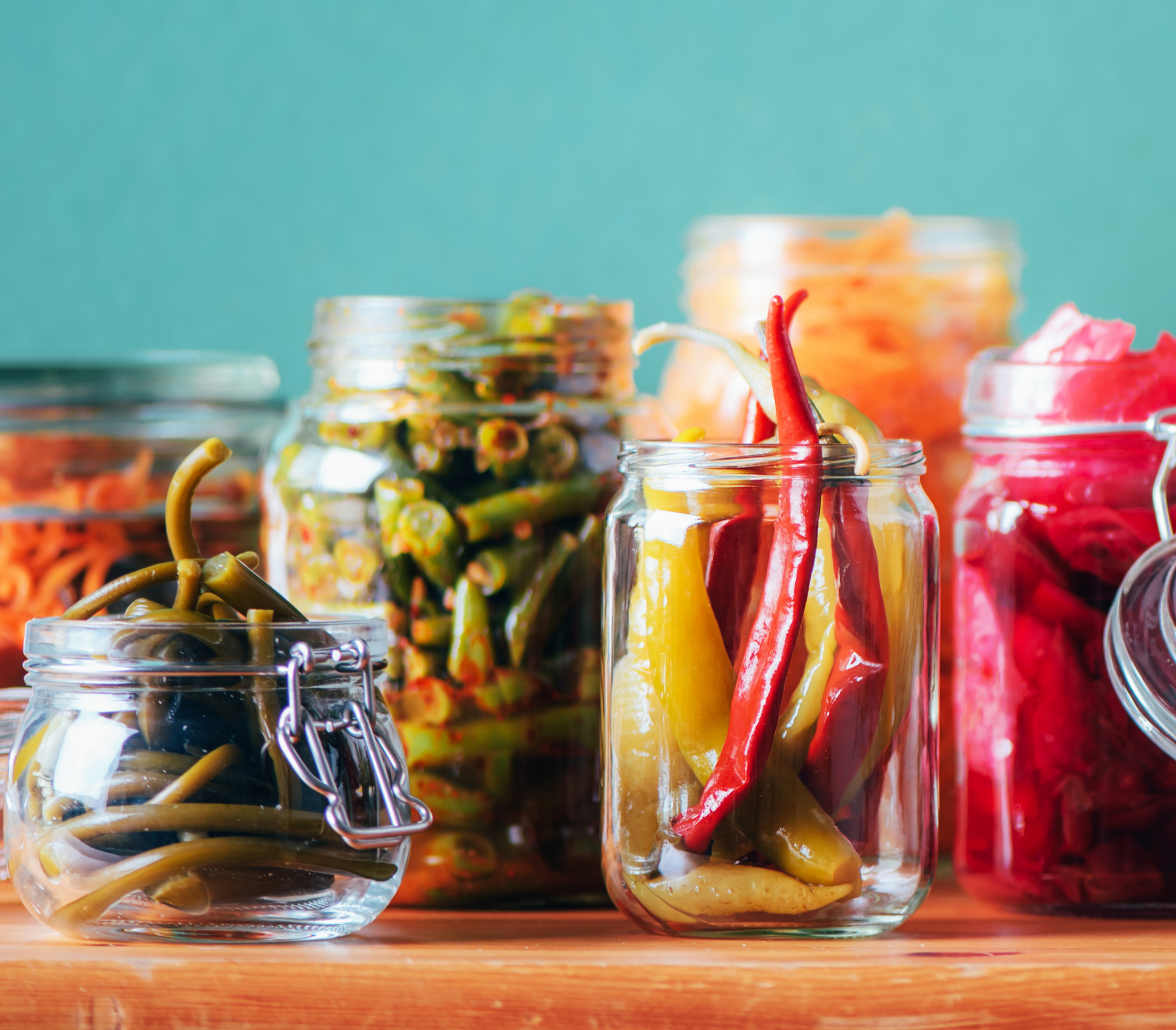 Fermented foods in jars
